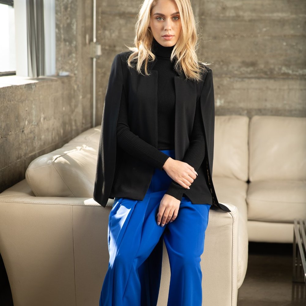 Alexander+David Black Cape Jacket